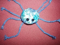 Blue floral spider